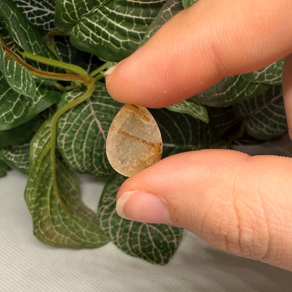 Pear Cut Golden Rutile Gem